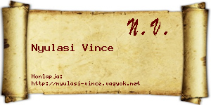 Nyulasi Vince névjegykártya